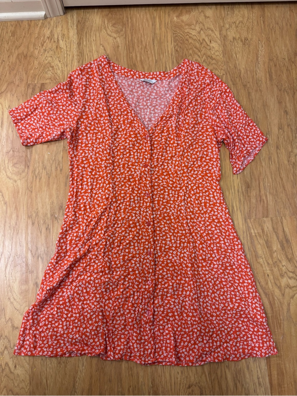 Monkl Women’s Floral V Neck Short Sleeved Dress